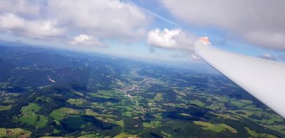 Nach dem Ausklinken bei Hainfeld